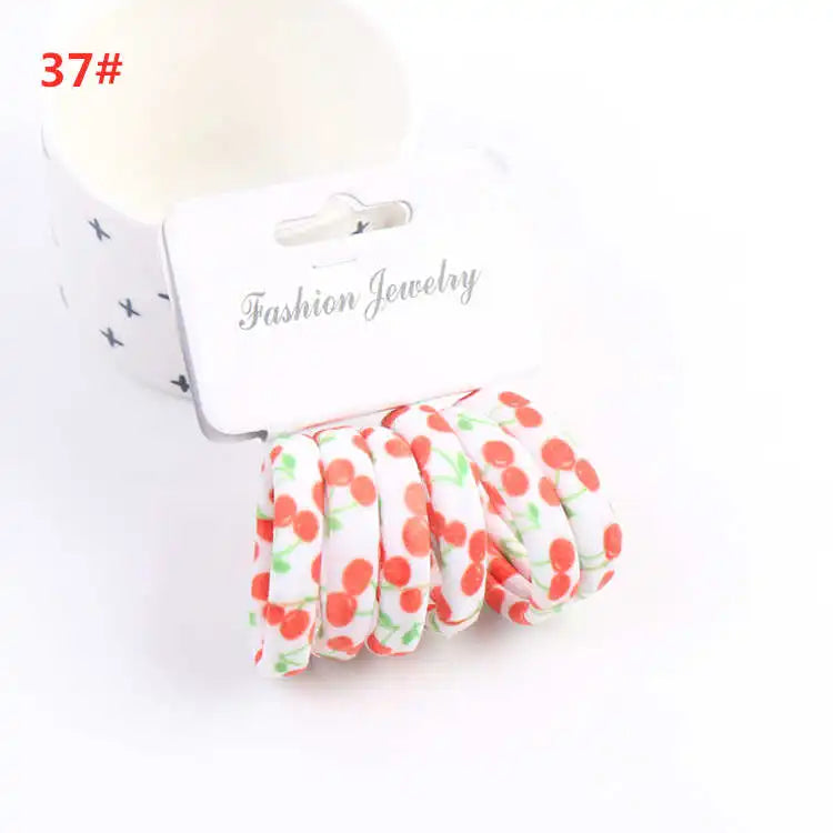 6PCS/Sett Cute Girls Elastic Hair Bands Scrunchies Ponytail Holder Rubber Bands Hair Ties Sweet Kids Hair Rope Hair Accessories