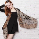 Vintage Chiffon Wrap Women Stole Soft Leopard Print Scarf Harajuku Scarves Shawl Hot Sale Thin Summer Spring Casual Sexy Elegant