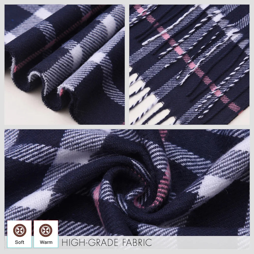 [VIANOSI] 2022 Plaid Winter Scarf Women Luxury Warm Foulard Solid Scarves Fashion Casual Scarfs Cashmere Bufandas Hombre