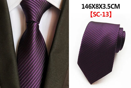 New Striped Silk Tie 8cm Luxury Paisley Necktie Red Bule Purple Polyester Neck Tie For Men Formal Business Wedding Party Ties