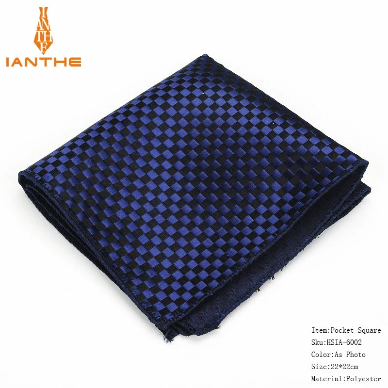 Brand New Men's Classic Plaid Ties For Men Necktie Suits Wedding Neck Tie For Business Cravats 5cm Pocket square Necktie sets