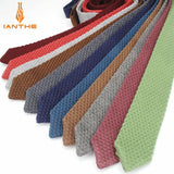 Fashion Slim Neck Tie Wedding Knitt Necktie for Men Skinny Knit Ties Man Gravata Candy Color Navy Narrow Knitted Slim Neckties