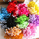Korean Fashion Elastic Hair Bands DIY Flower Hairband Round Hoop Cute Ribbon Ball Scrunchies 100Pcs/Lot Girls Hair Accessories