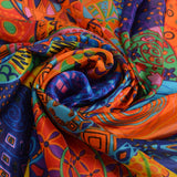 Orange Blue Winter Women Pure Silk Scarf Shawl Spring Fall Fashion Large Elegant Classical Long Scarves Wraps Printed 180*110cm