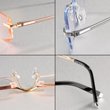 New Trimming Myopia Spectacle Optical Prescription Rimless Eyewear Frame Male Eyeglasses Pure Titanium Eye Glasses 097