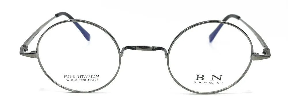 Pure Titanium Vintage 45mm Small Round Eyeglass Frames Full Rim Rx able Glasses