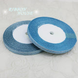 (25 yards/lot) Sky Blue polyester ribbon Christmas packaging ribbon high-grade quality squares ribbons 6/10/20/25/40mm