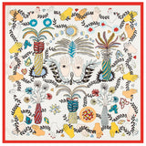 POBING Silk Scarf Women Monster eyes Print Silk Foulard Female Neckerchief Small Bandana Square Scarves Lady Accessories 60*60cm