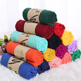 2019 Fashion Women Cotton Solid Scarf Summer Pashmina Shawls and Wraps Long Soft Female Foulard Muslim Hijab Stoles Head Scarves