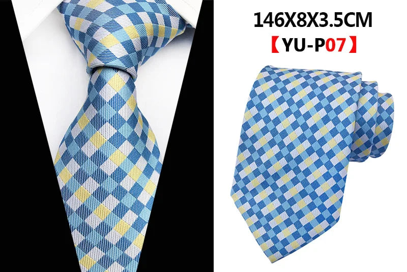 New Design Paisley Plaid Jacquard Woven Silk Mens Ties Neck Tie 8cm Striped Ties for Men Business Suit Business Wedding Party