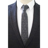 JEMYGINS Original High Quality Cotton 2.4'' Skinny Plaid Solid Cashmere Tie Wool Men Neck Tie For Youth Working Meeting