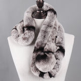 New Winter Natural Rex Rabbit Fur Ring Scarf Women Warm Real Rex Rabbit Fur Mufflers Russian Lady Genuine Rex Rabbit Fur Scarves