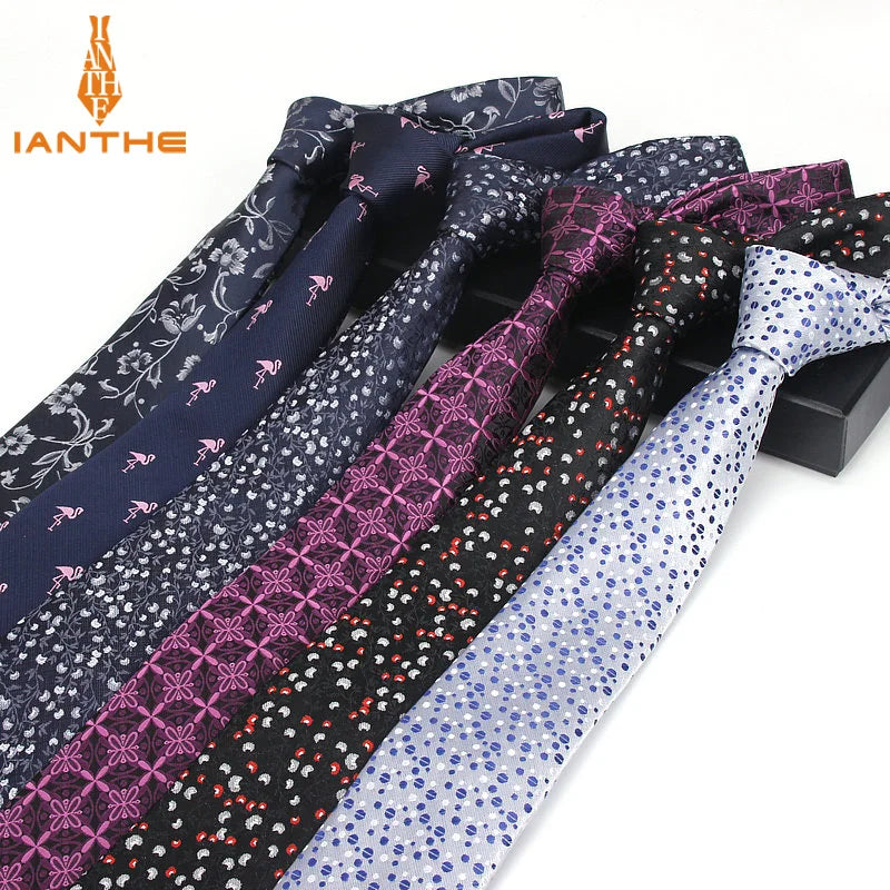 Luxury Men's Anchor Woven Pattern Ties for Men's Slim Neckties Polyester Jacquard Skinny Neck Tie Wedding Corbata Gravata Ties