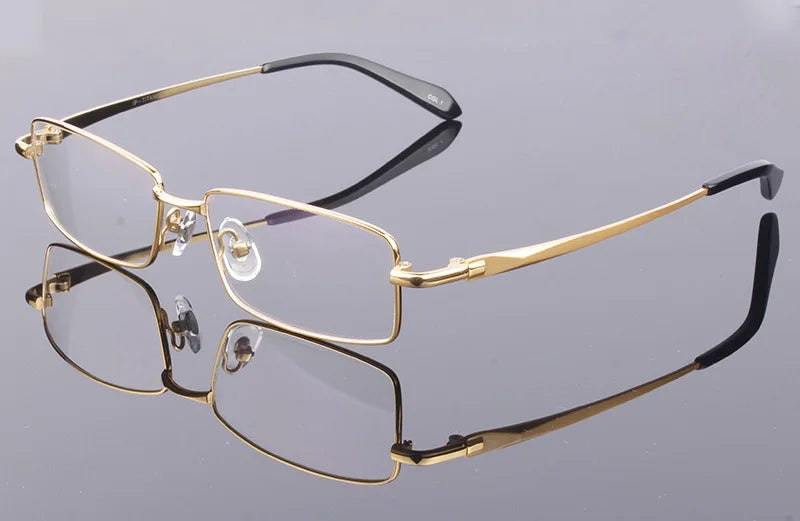 Handoer Men Eyeglasses Frame Pure Titanium Optical Glasses Prescription Spectacles Full Rim Eyewear Metal Frame Glasses Frame