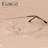 Pure Titanium Eyeglasses Rimless flexible Optical Frame Prescription Spectacle Frameless Glasses Eye glasses 010 Line Temple