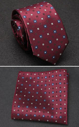 XGVOKH Men Tie Cravat Set Fashion Wedding Ties for Men Hanky Necktie Dot Striped Gravata Jacquard Tie Social Party Accessories