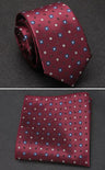 XGVOKH Men Tie Cravat Set Fashion Wedding Ties for Men Hanky Necktie Dot Striped Gravata Jacquard Tie Social Party Accessories