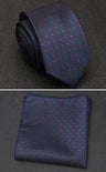 XGVOKH Men Tie Cravat Set Fashion Wedding Ties for Men Hanky Necktie Dot Striped Gravata Jacquard Tie Social Party Accessories