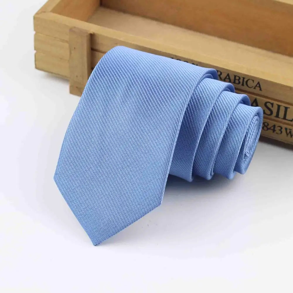 Formal Skinny Size Necktie 2.5inch Groom Gentleman Narrow Ties Men Wedding Party Polyester Gravata 6cm Width