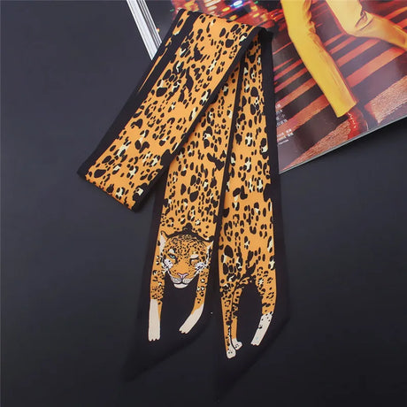 17 Colors Animal Print 2023 New Bag Skinny Silk Scarf For Women Luxury Brand Foulard Women Tie Fashion Head Scarves For Ladies