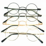 60s Vintage 38mm small Round Eyeglass Frames Spring Hinges myopia Rx able Glasses Spectacles come with Customed clear lenses