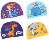 Children Cartoon Swimming Cap Kids Elastic Fabric Swiming Pool Water Sport Protect Ears Hat Swim Bathing Hats Caps Boys Girls