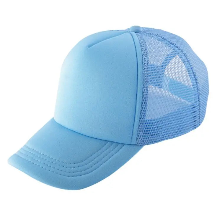 1 Piece Custom Logo Mesh Hats Men's Relaxation Hat Cheap Adult Adjustable Polyester Baseball Caps Students Hat Free Design