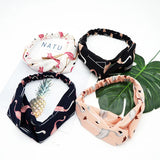Fresh Fashion Turban Headbands Women Spring Summer Chiffon Headband Head Wrap Wide Flamingo Hair Accessories Cotton Headband