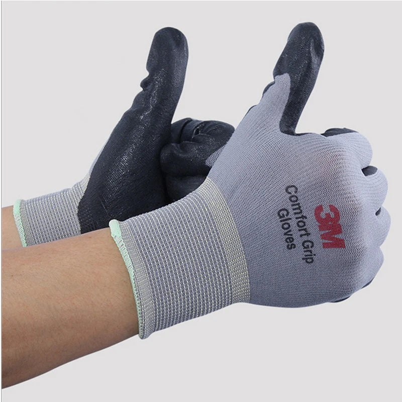 3M Work Gloves Comfort Grip wear-resistant Slip-resistant Gloves Anti-labor Safety Gloves Nitrile Rubber Gloves size L/M