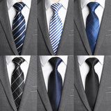 20 Style Formal Ties Business Vestidos Wedding Classic Men's Tie Stripe Grid 8cm Corbatas Dress Fashion Accessories Men Necktie