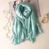 2023 Luxury Brand Women Fashion Scarf Plain Solid Silk Linen Shawls Scarves Summer Lady Bandanas Pashmina Foulard Hijab 180*90Cm