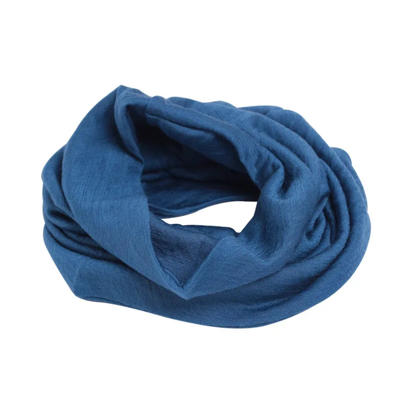 100% Wool Warm Sleeve Head And Neck Scarf Female Pure Colour Scarf Double Layer Knitted Neck Scarf In Autumn And Winter