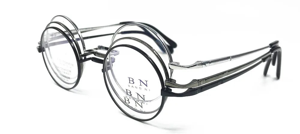 Pure Titanium Vintage 45mm Small Round Eyeglass Frames Full Rim Rx able Glasses