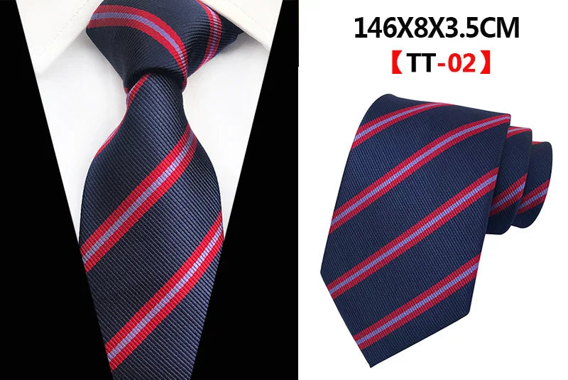 New Design Paisley Plaid Jacquard Woven Silk Mens Ties Neck Tie 8cm Striped Ties for Men Business Suit Business Wedding Party