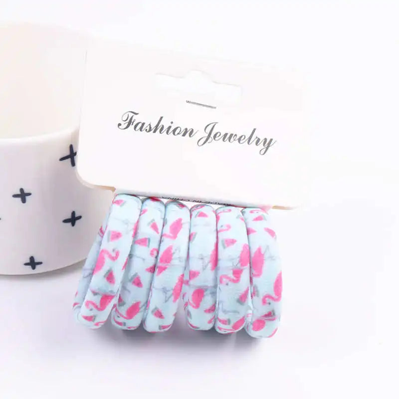 6PCS/Sett Cute Girls Elastic Hair Bands Scrunchies Ponytail Holder Rubber Bands Hair Ties Sweet Kids Hair Rope Hair Accessories