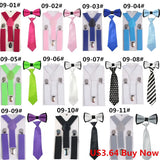 Fashion 3PCS School Boys girls Children Kids brace elastic Suspenders for shirt suspensorio Tie Bowties butterfly  Set TR0001