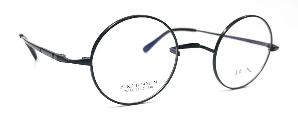 Pure Titanium Vintage 45mm Small Round Eyeglass Frames Full Rim Rx able Glasses