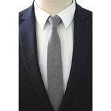 JEMYGINS Original High Quality Cotton 2.4'' Skinny Plaid Solid Cashmere Tie Wool Men Neck Tie For Youth Working Meeting