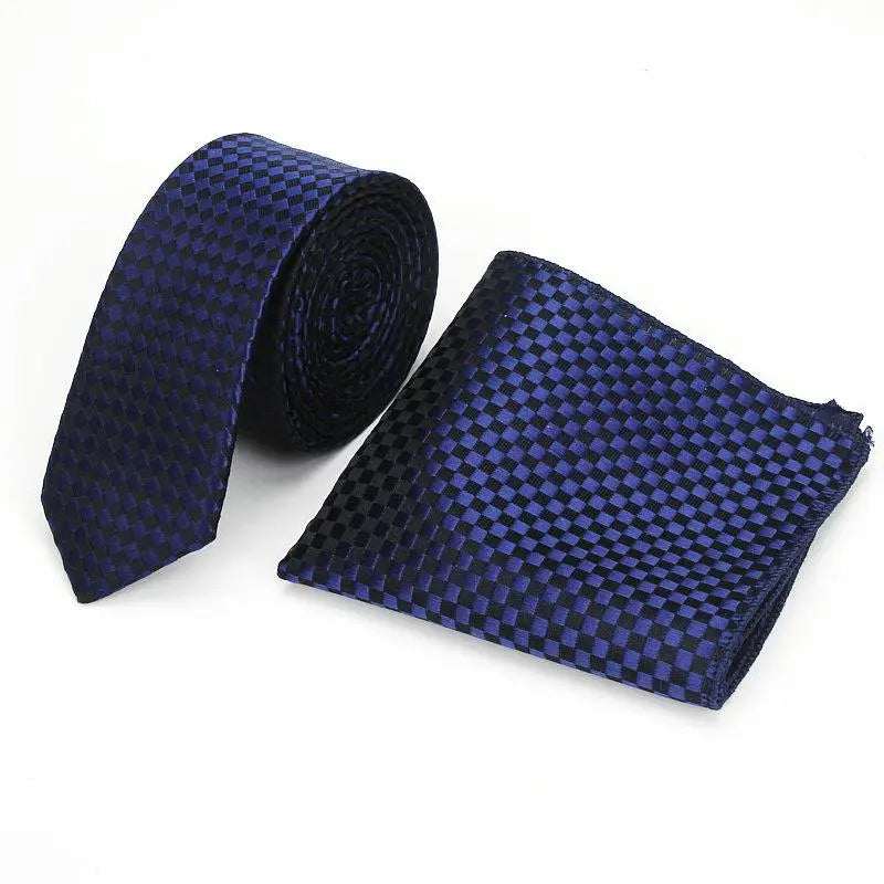 Brand New Men's Classic Plaid Ties For Men Necktie Suits Wedding Neck Tie For Business Cravats 5cm Pocket square Necktie sets