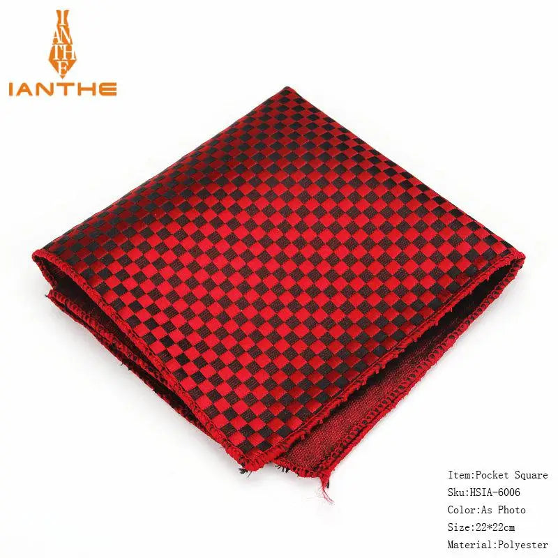 Brand New Men's Classic Plaid Ties For Men Necktie Suits Wedding Neck Tie For Business Cravats 5cm Pocket square Necktie sets