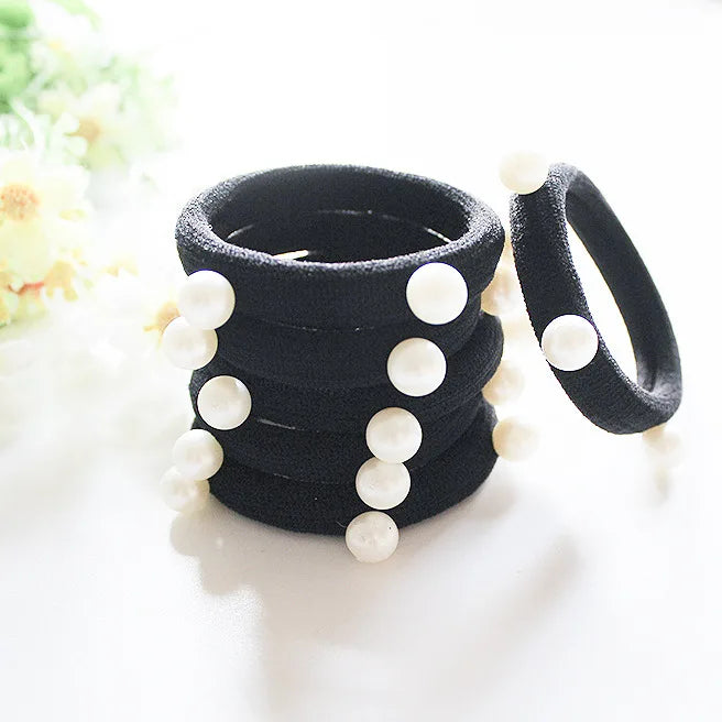 8 Pcs/lot Candy Fluorescence Colored Hair Holders High Quality Pearl Rubber Bands Hair Elastics Accessories Girl Women Tie Gum