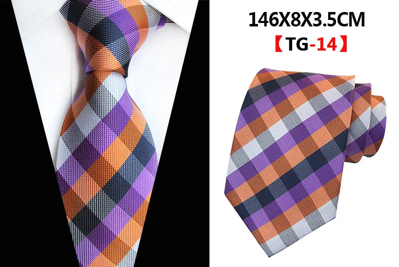 New Design Paisley Plaid Jacquard Woven Silk Mens Ties Neck Tie 8cm Striped Ties for Men Business Suit Business Wedding Party