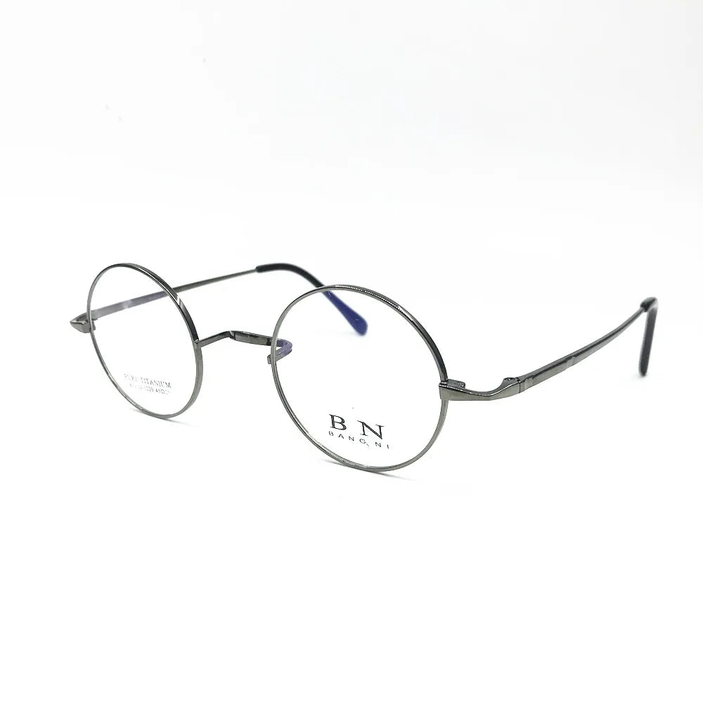 Pure Titanium Vintage 45mm Small Round Eyeglass Frames Full Rim Rx able Glasses