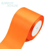 (25 yards/roll) Orange Single Face Satin Ribbon Gift Wrapping Christmas ribbons Wholesale