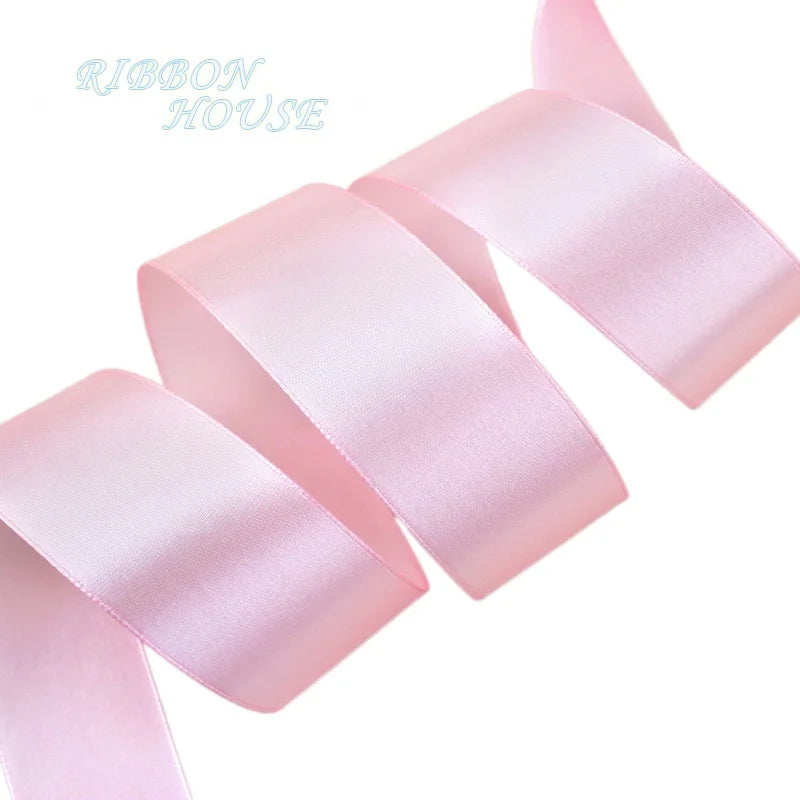 (25 yards/roll) Pink Single Face Satin Ribbon Wholesale Gift Wrapping Christmas ribbons