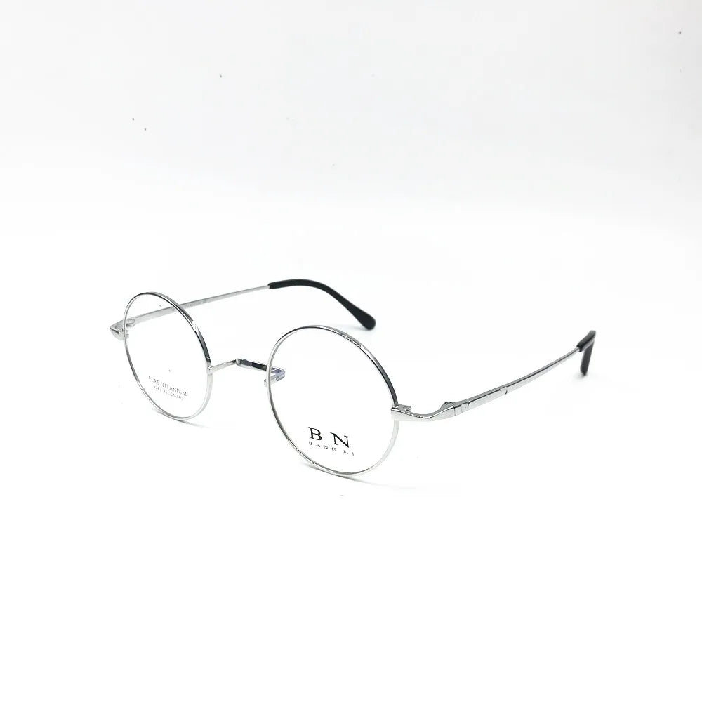 Pure Titanium Vintage 45mm Small Round Eyeglass Frames Full Rim Rx able Glasses