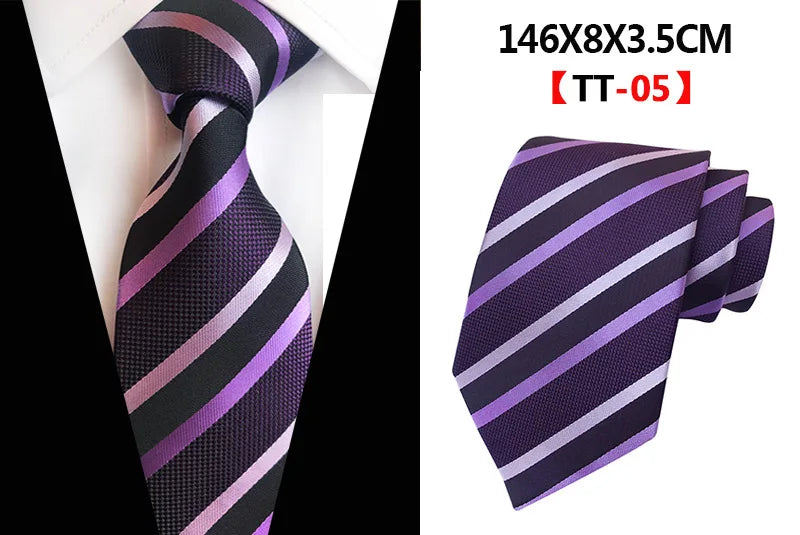 New Design Paisley Plaid Jacquard Woven Silk Mens Ties Neck Tie 8cm Striped Ties for Men Business Suit Business Wedding Party