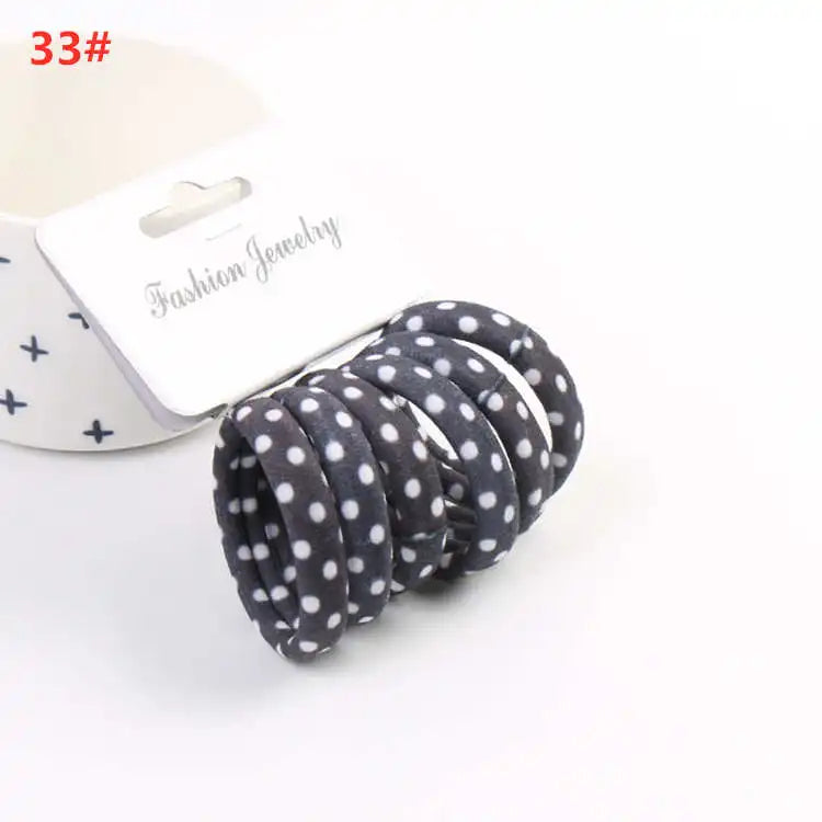 6PCS/Sett Cute Girls Elastic Hair Bands Scrunchies Ponytail Holder Rubber Bands Hair Ties Sweet Kids Hair Rope Hair Accessories