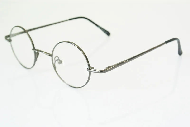 60s Vintage 38mm small Round Eyeglass Frames Spring Hinges myopia Rx able Glasses Spectacles come with Customed clear lenses