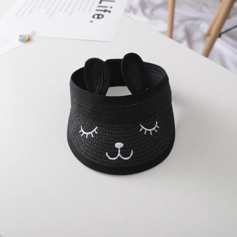 Cartoon Floppy Sun Hat for Kids Summer Beach Cap Sunshade Visor Top Unisex Baby Girl Boy Children's Sun Protection Accessory